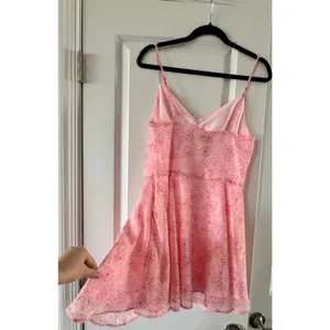 Urban Outfitters Fit-And-Flare Chiffon Mini Dress Pink Roses Medium Coquette NEW thumbnail 13