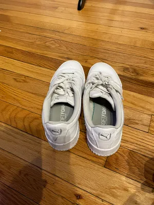 Puma Carina Women's White Leather Sneakers Athletic Casual Shoes platform Sz 10 women’s Minimalist thumbnail 3