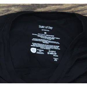 NEW State Of Day Womens Fluid Knit Pajama Shirt Top 100189787MS Deep Black XS thumbnail 4