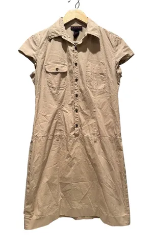 Ralph Lauren Vintage Khaki Safari Shirt Dress Utility‎ Button Front Size 10 Y2K thumbnail 1