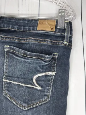 American Eagle Outfitters Women's Dark Blue Low-Rise Minimalist Y2K Skinny Jeans thumbnail 8