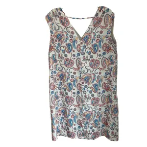 Loft Paisley Deep‎ V Neck Shift Sleeveless Shift Lightweight Dress Size M thumbnail 2