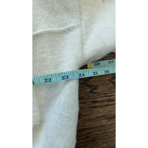 SHACI BLUE Ivory Fuzzy Trucker Sweater Jacket Oversized Distressed S Small 2655 thumbnail 10
