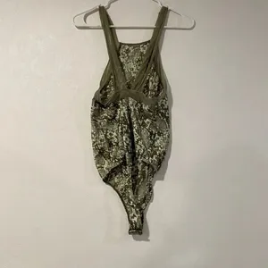 NWT Free People Intimately Snake Print Halter Bodysuit Boho Top thumbnail 3