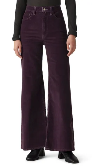 Levi's Ribcage Bell Black Corduroy Flare Pants Size 27 thumbnail 1