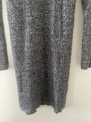 Abercrombie Gray Knit Ribbed Sweater Dress Medium Mock Neck Minimalist Capsule thumbnail 3