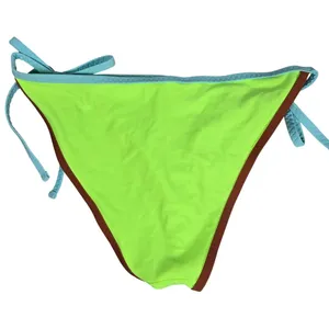 Aerie String Cheeky Bikini Bottom Neon Green‎ Brown Blue M NWT thumbnail 2