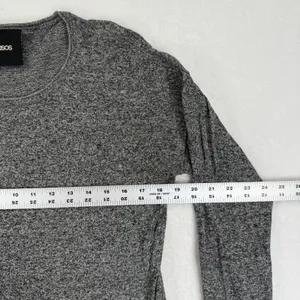ASOS‎ Womens Gray Marl Long Sleeve Cotton T-Shirt Crew Neck Size Medium 02807490 thumbnail 3