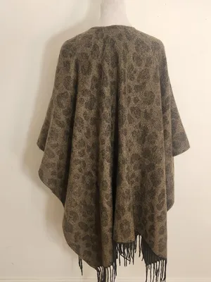 Woolrich Green Leopard Print Oversized Blanket Wrap One Size thumbnail 4