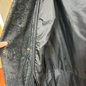 Wilson’s Leather Vintage 80s Women's Genuine Leather Long Trench Coat in Black - Size S thumbnail 9