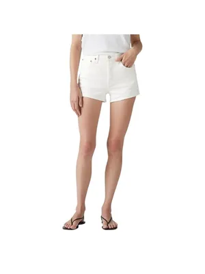 Levis Womens 501 Original Shorts Button Fly Jean Jorts Disco Nights White 30 thumbnail 7
