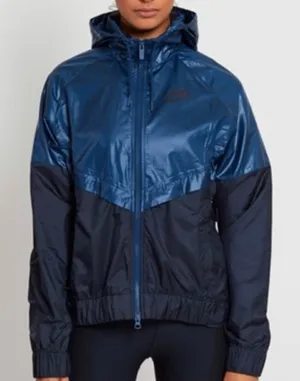 Nike Sportswear Windrunner Full Zip Windbreaker Rain Coat Jacket Blue Womens M thumbnail 1
