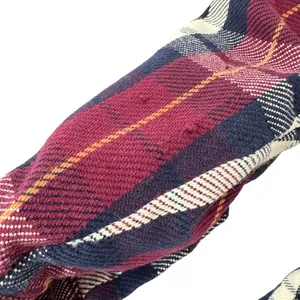 Wrangler‎ Western Mens Plaid Long Sleeve Shacket Snap Front Burgundy Blue Cream thumbnail 11