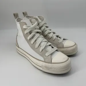 Converse Chuck Taylor All Star Lift High Top Womens 8 Canvas Suede Neutral Clean thumbnail 3