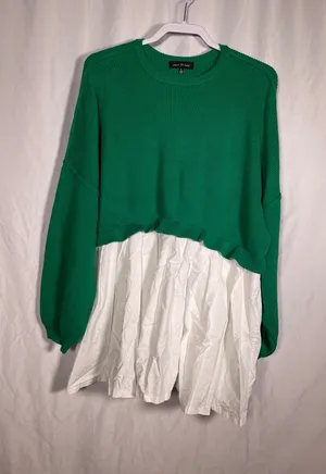 Jacquie The Label Womens Green Sweater Dress Tunic Medium thumbnail 1