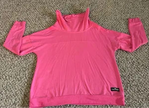 Simply Southern Women's Cowl‎ Neck Pink Sweatshirt Size Large thumbnail 1