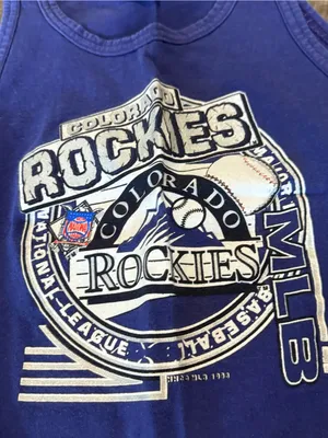 MLB Colorado Rockies Purple Tank Top Size L thumbnail 2