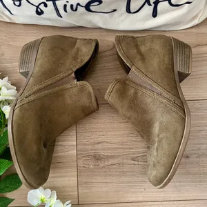 SO Olive Green Booties Brown Size 7.5 thumbnail 4