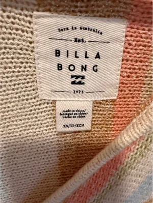 Billabong Striped Hooded Pullover Sweater XS thumbnail 3