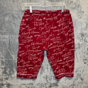2092‎ | Script Print Two Piece Button Down Pajama Set Red White Women Small thumbnail 8