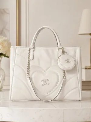 Juicy Couture Only You XL Quilted Tote Bag Set Ivory NWT thumbnail 2