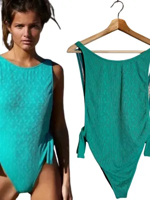 Free People free-est Pamela One Piece Swimsuit Women's Medium Mermaid Green NWT thumbnail 3