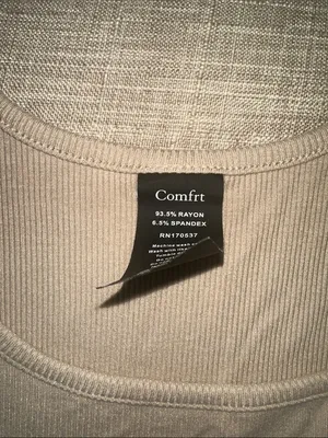 Comfrt Ribbed Contour Waist Length Tank Top in Desert - Women's Scoop Neck thumbnail 3
