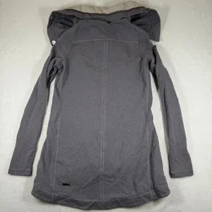 Lululemon Savasana Jacket Heathered‎ Coal Gray Asymmetrical Zip Thumbholes 6 thumbnail 10