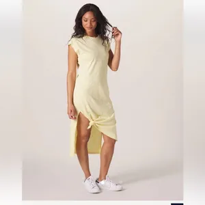 The Normal Brand Vintage Slub Tee Dress midi yellow - 100% cotton - XS/S thumbnail 3