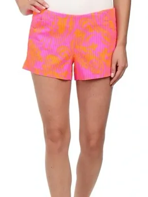 Lilly Pulitzer Women’s Liza Shorts Pop Pink Seaesta Scallop Floral Size 4 thumbnail 1