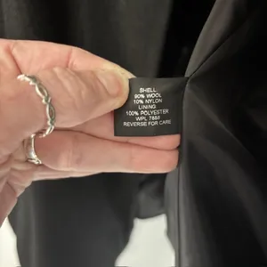 Ann Taylor Anne Klein Black Wool Pea Coat Double-Breasted XL Button Front Notch Lapel Urban thumbnail 14
