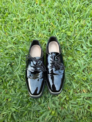 ALDO Sevrradia Black Patent Platform Oxford Loafers Size 7 Chunky Academia thumbnail 2