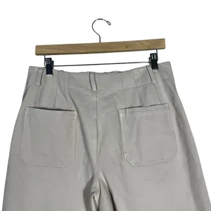NWT Bohme Wide Leg Solid Crop Pants Tan Minimalist High Rise Pockets Size XL thumbnail 3