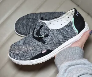 Glitter Wendy Sox Hey Dude Shoes Gray Knit Slip-On Sneakers 6 Loafers thumbnail 1