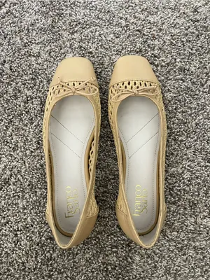Women’s Franco Sarto Myra Cap-Toe Woven Flats Beige Tan Size 7.5 thumbnail 3