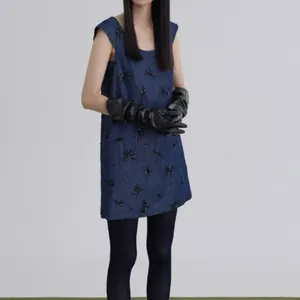 Zara Woman’s Navy Dress Sequin Detail size Medium thumbnail 16