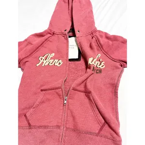 Abercrombie & Fitch Womens Y2K Vintage Full Zip Hoodie Embroidered Red Size M‎ thumbnail 2
