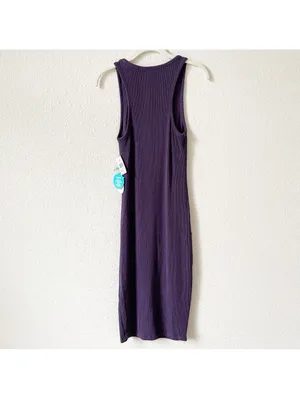 Wet Swimwear Textured Midi Coverup Dress Eggplant Size Large Resort Vacation thumbnail 2