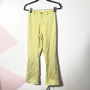 Motel Rocks Flare Trousers‎ Sz XS Green Geometric Retro Pants Vintage Inspired thumbnail 2