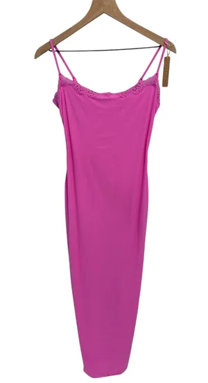 Skims Fits Everybody Long Sleep Dress Large Neon Orchid NWT Defective thumbnail 1