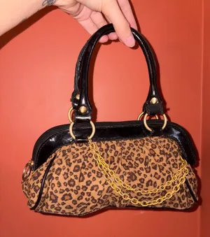Candies Y2K/90’s Leopard Print small purse with Gold Chain Accent thumbnail 1