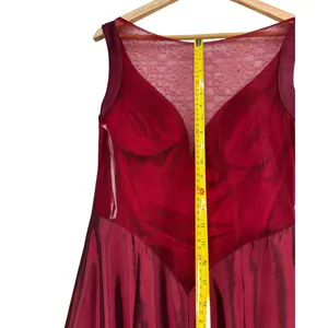 Tiffany Designs Burgundy Beaded Ruffle Mermaid Formal Gown Size 10 thumbnail 14