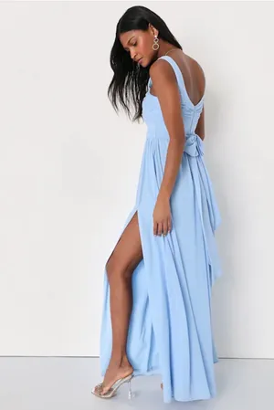 Lulus Light Blue Pleated Bridesmaids Dress thumbnail 2