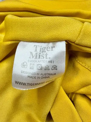 Tiger Mist Kinsley Crop Top Medium M Yellow Gold Square Neck Tie Bow Sleeveless thumbnail 7