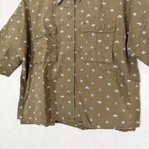 REI Co-op Women’s Trailsmith Button Down Shirt Shortsleeve Printed in Green L thumbnail 3