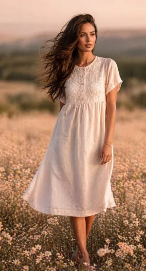 Vintage‎ Cottagecore Great Times Lace-Front Dress Romantic Coquette Quiet Luxury thumbnail 1