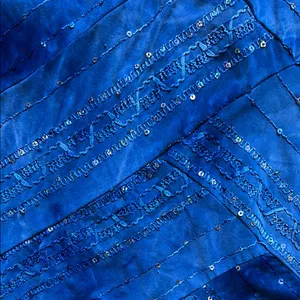 Blue Sequin Fitted Cap Sleeve Top Size L thumbnail 4