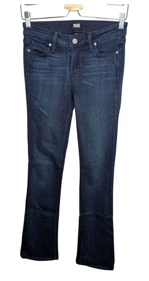 Paige Manhattan Bootcut Dark Wash Womens Jeans Size 26 Inseam 32" thumbnail 1