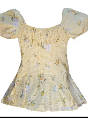 BCBGeneration Yellow‎ Lemon Gingham Dress Large NWT thumbnail 4