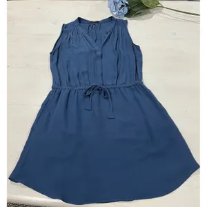 Babaton Silk Dress Sleeveless Drawstring Waist‎ Casual Blue Size S thumbnail 1